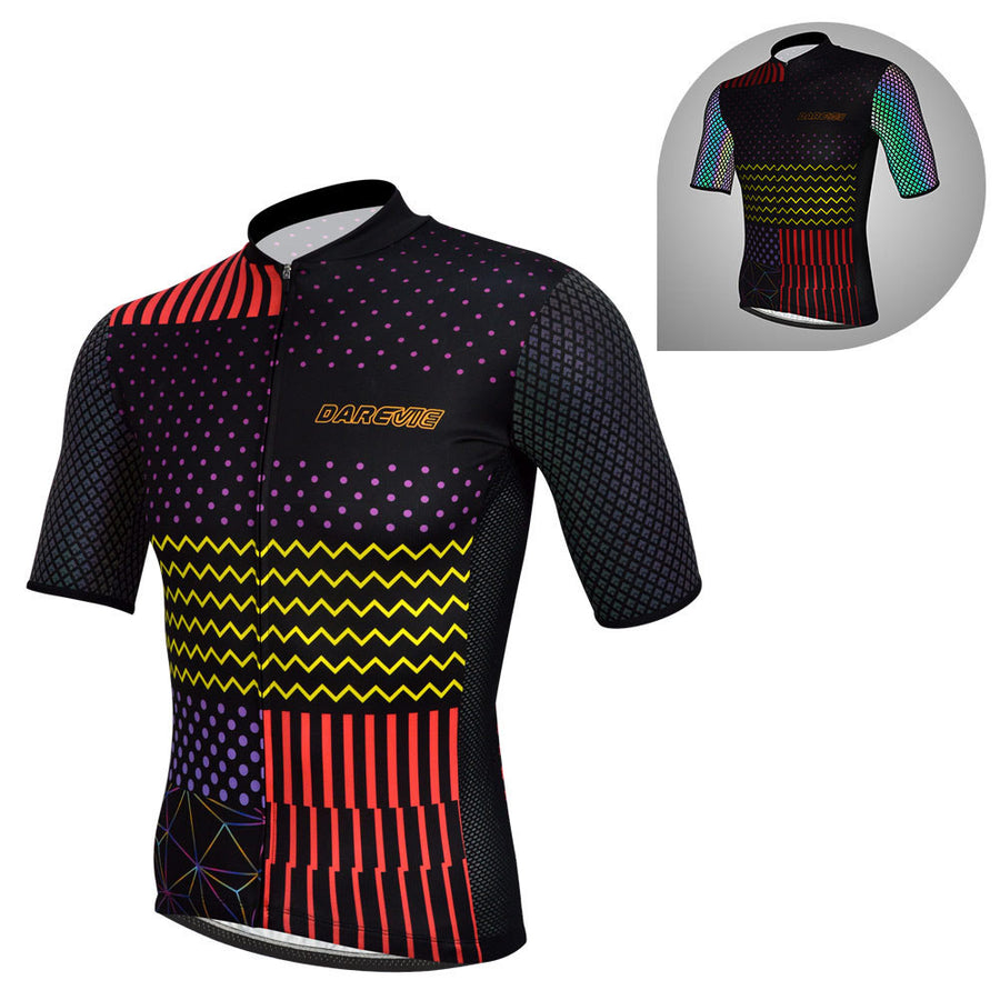 Night riding colorful reflective cycling jersey