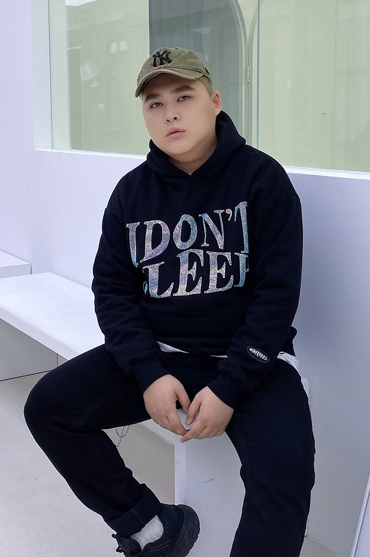 Hip Hop Rhinestone Hoodie Loose Trendy Men'S And Women'S Fleece Top
