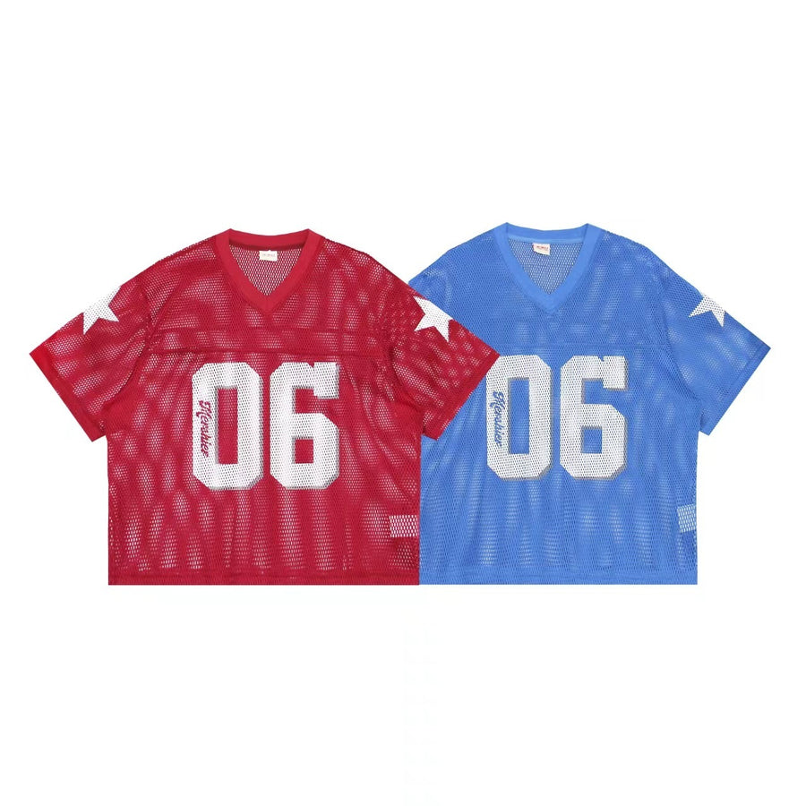 Mesh Style For Sports 06 Jersey Vintage Print Short Sleeves T-shirt