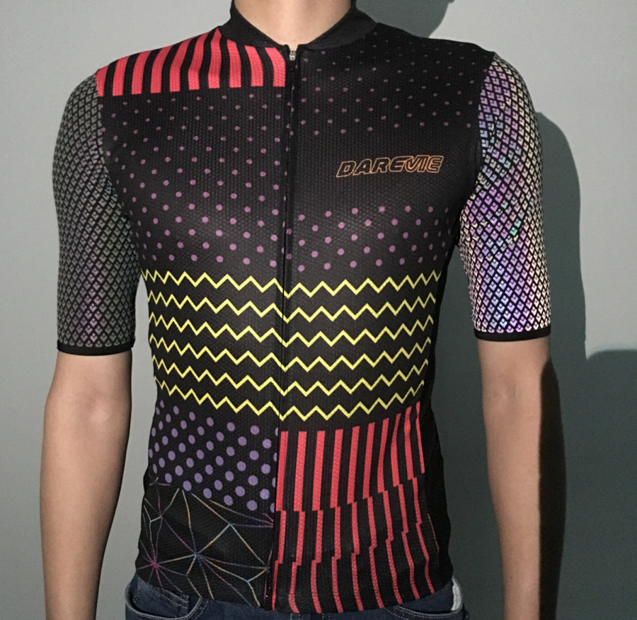 Night riding colorful reflective cycling jersey