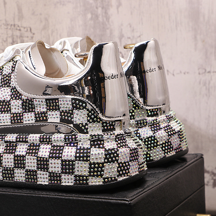 Platform Shoes Men's Fashion Rhinestone Tide Platform Shoes