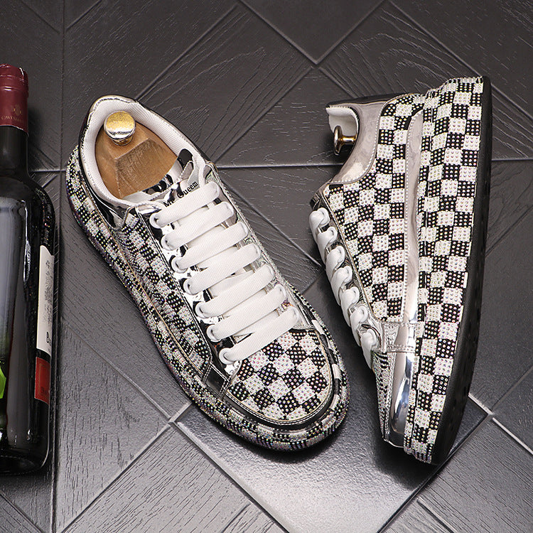 Platform Shoes Men's Fashion Rhinestone Tide Platform Shoes