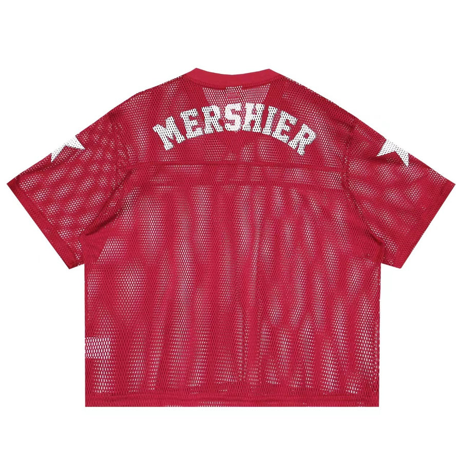 Mesh Style For Sports 06 Jersey Vintage Print Short Sleeves T-shirt